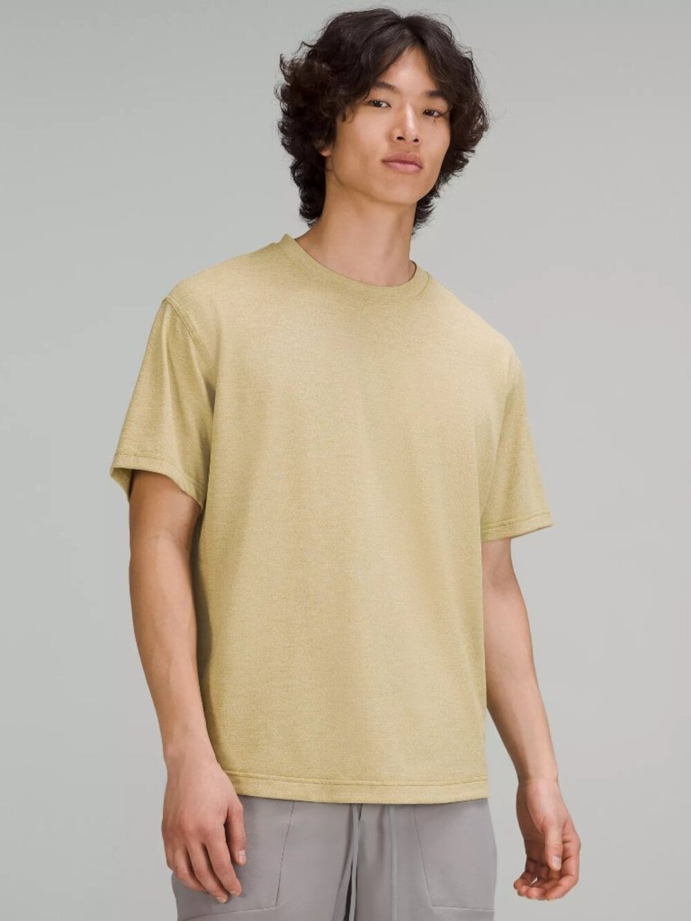 Lululemon Men's Relaxed-fit Training Short Sleeve Shirt - Heathered Gold